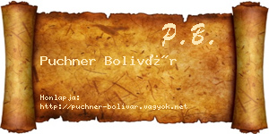 Puchner Bolivár névjegykártya